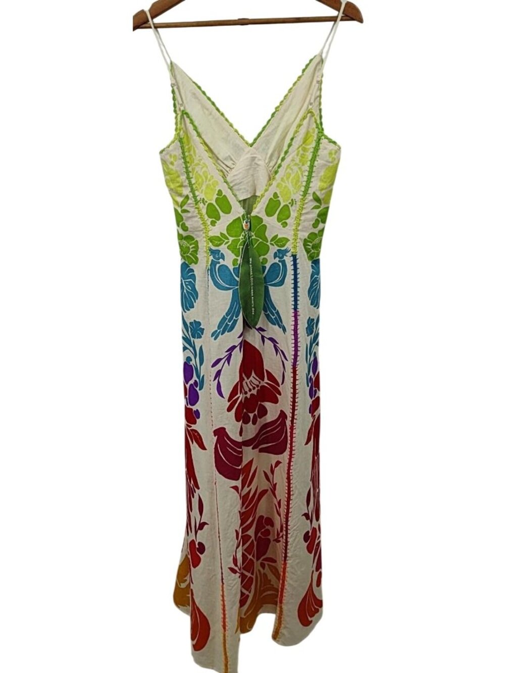 Farm Rio Tropical Graphic Maxi Dress Linen Viscose Size S New With Tags - Picture 4 of 16